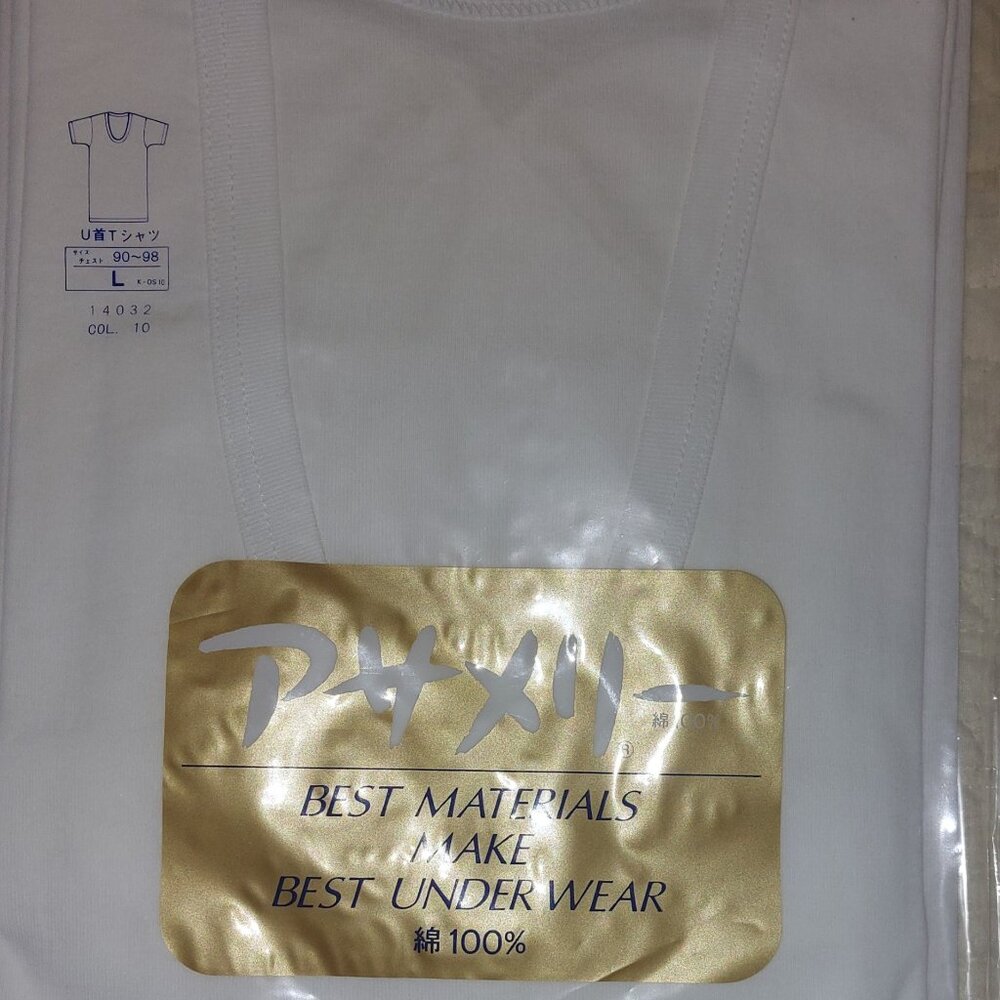 Men Japanese quality V- Neck 2 T-Shirts size L from ANGLE - NIP